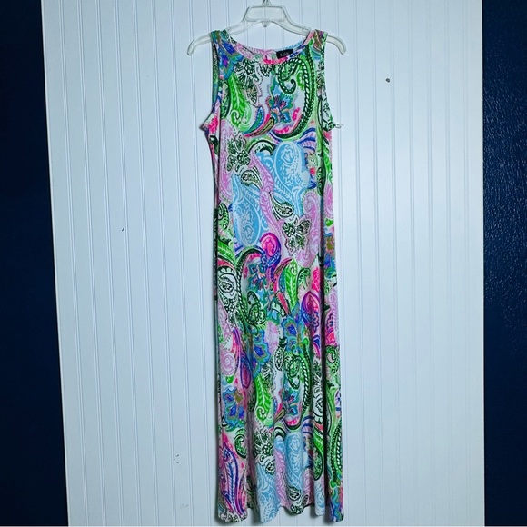 MSK Vibrant Paisley Maxi Dress Sleeveless multicolored  Size M Casual unlined - Picture 1 of 10